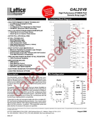 GAL20V8B-15QJ datasheet  