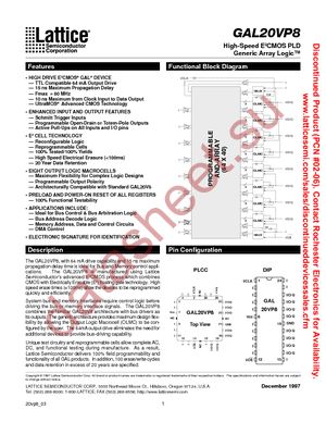 GAL20VP8B-25LJ datasheet  