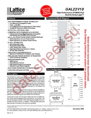 GAL22V10D-20LPI datasheet  