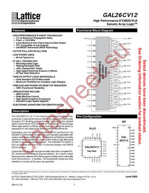 GAL26CV12B-10LP datasheet  