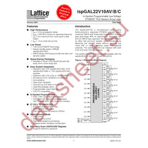 ISPGAL22V10AB-5LJ datasheet  