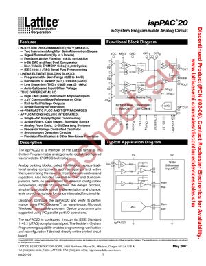 ISPPAC20-01TI datasheet  