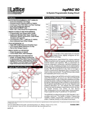 ISPPAC80-01SI datasheet  