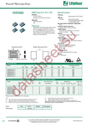 SMD0805P010TSA datasheet  