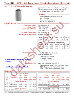 CGR152T075U2C datasheet  