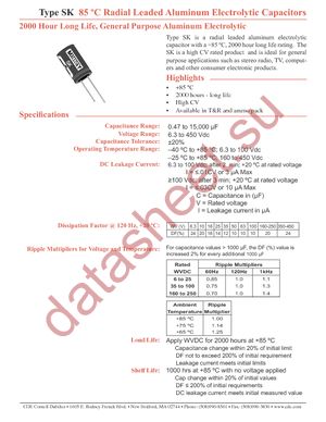 SK102M025ST datasheet  