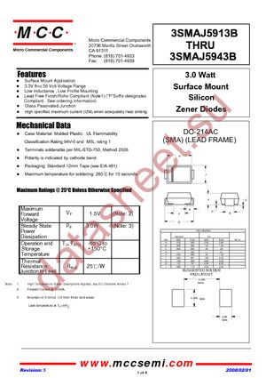 3SMAJ5923B-TP datasheet  