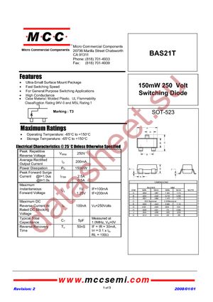 BAS21T-TP datasheet  