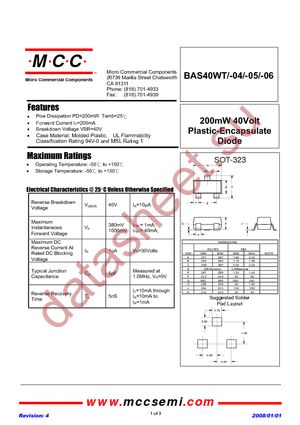 BAS40WT-TP datasheet  