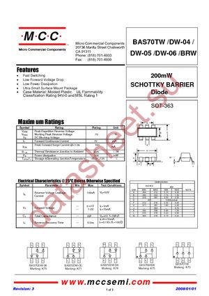 BAS70TW-TP datasheet  