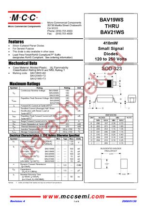 BAV19WS-T datasheet  