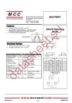 BAV70WT-TP datasheet  