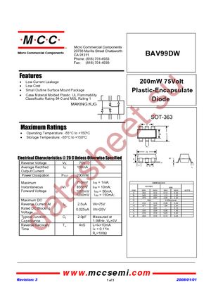 BAV99DW-TP datasheet  