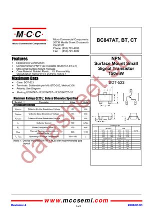 BC847CT-TP datasheet  