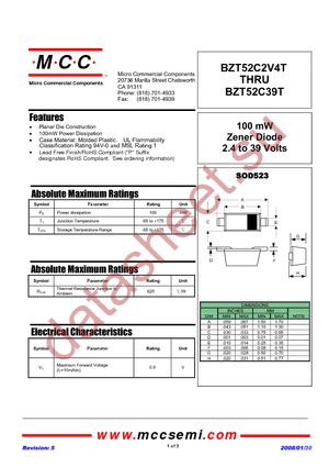 BZT52C2V4T-TP datasheet  