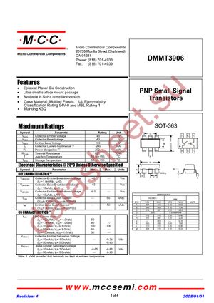 DMMT3906-TP datasheet  