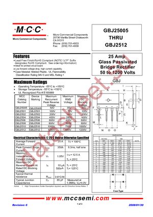 GBJ25005-BP datasheet  