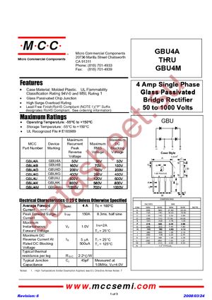 GBU4B-BP datasheet  