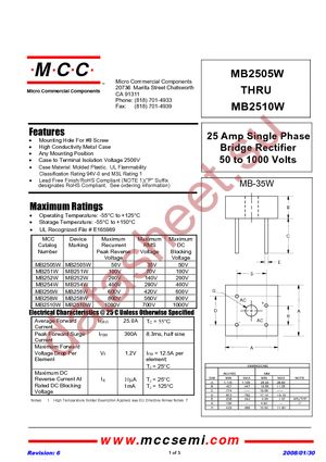 MB2505W-BP datasheet  