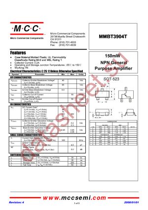 MMBT3904T-T datasheet  