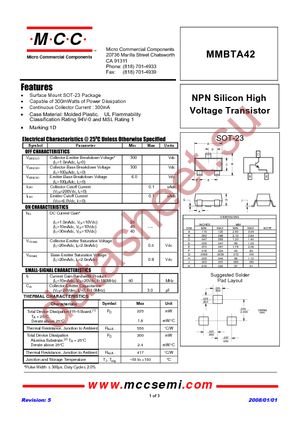 MMBTA42-T datasheet  