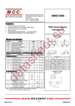 MMST3906-TP datasheet  