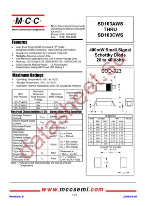 SD103BWS-TP datasheet  