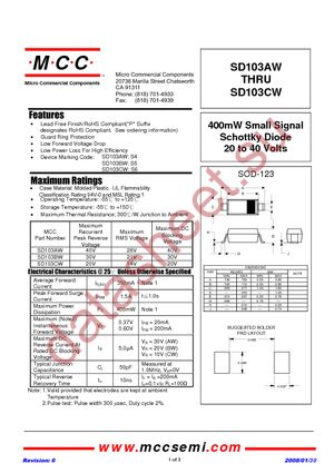 SD103CW-TP datasheet  