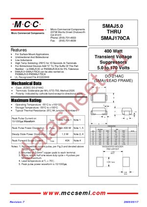 SMAJ100A-7 datasheet  