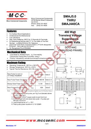 SMAJ10A-7P datasheet  