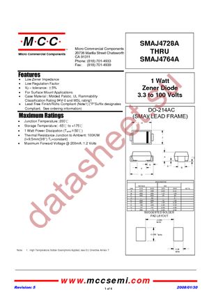 SMAJ4735A-T datasheet  