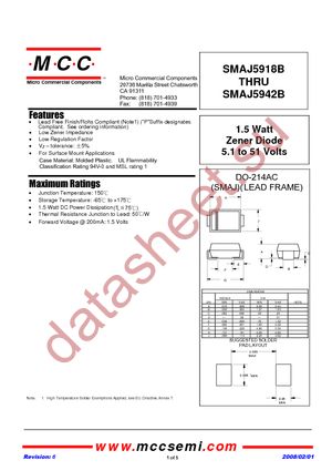 SMAJ5920B-TP datasheet  