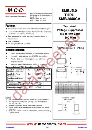SMBJ160CA-7P datasheet  