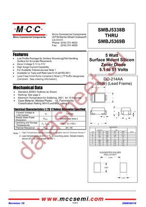 SMBJ5360B-TP datasheet  