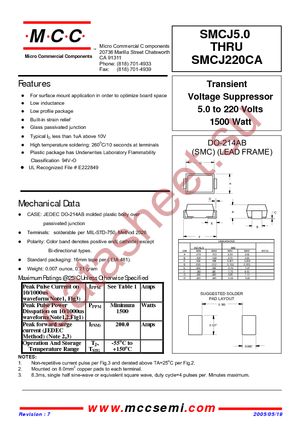 SMCJ100A-7 datasheet  