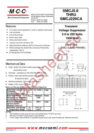 SMCJ33CA-7P datasheet  