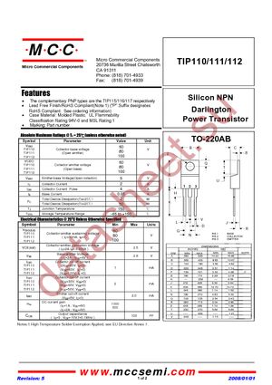 TIP111-BP datasheet  