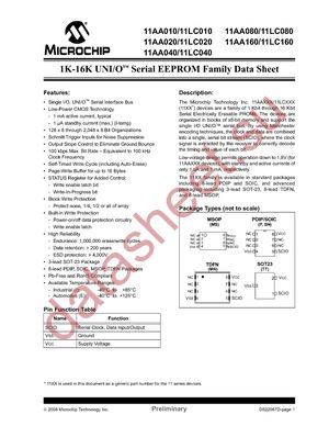 11AA020-I/SN datasheet  