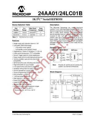 24AA01T-I/OT datasheet  