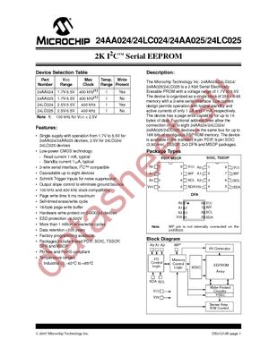 24AA024T-I/MC datasheet  