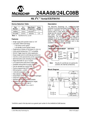 24AA08T-I/OT datasheet  