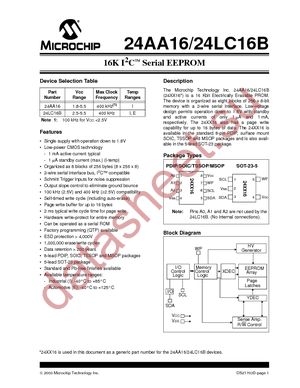 24AA16-I/SN datasheet  