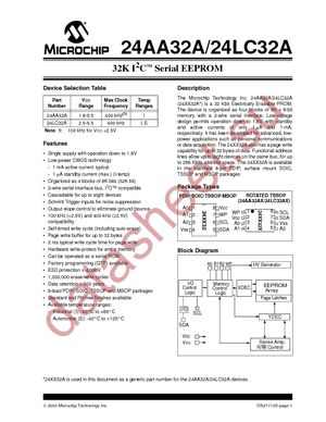24AA32A-I/MS datasheet  