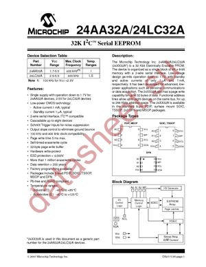 24AA32AT-I/MC datasheet  