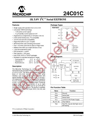 24C01C-I/P datasheet  