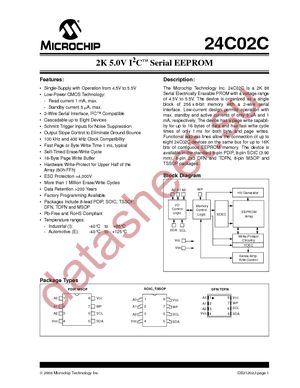 24C02C-I/MC datasheet  