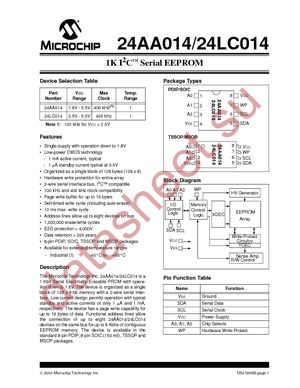 24LC014T-I/MS datasheet  