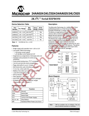 24LC024-I/MS datasheet  