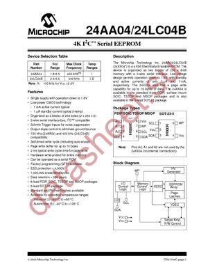 24LC04B-I/MS datasheet  