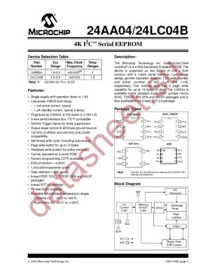 24LC04BT-I/MC datasheet  